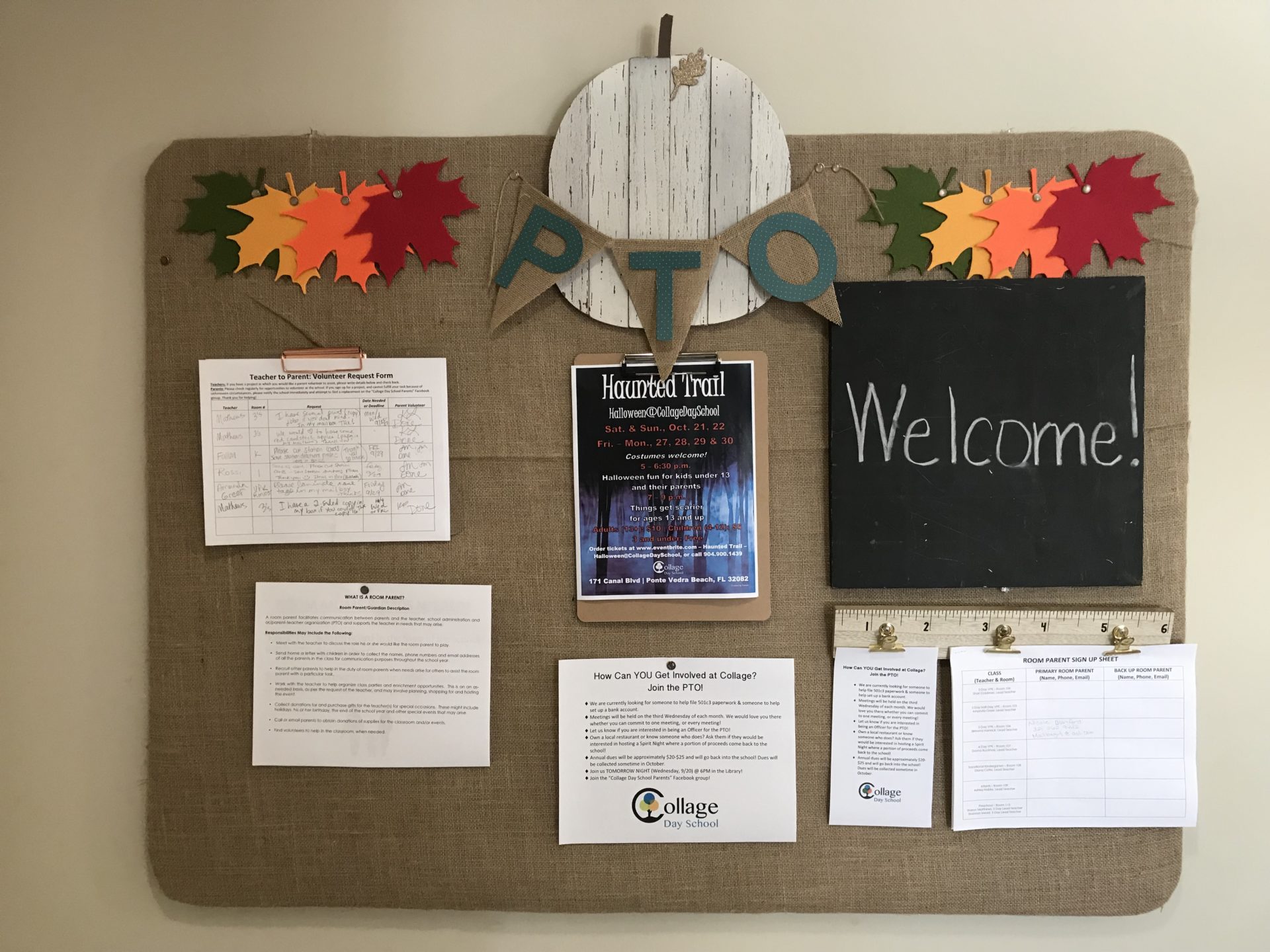 PTO Bulletin Board Collage Day School